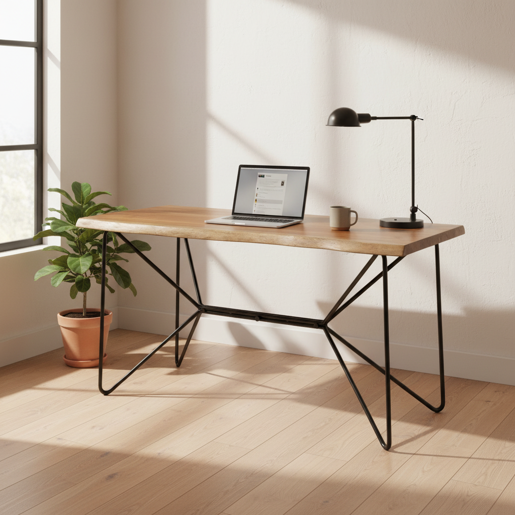 Mercana Papillion 60" x 26" x 30" Solid Wood Desk