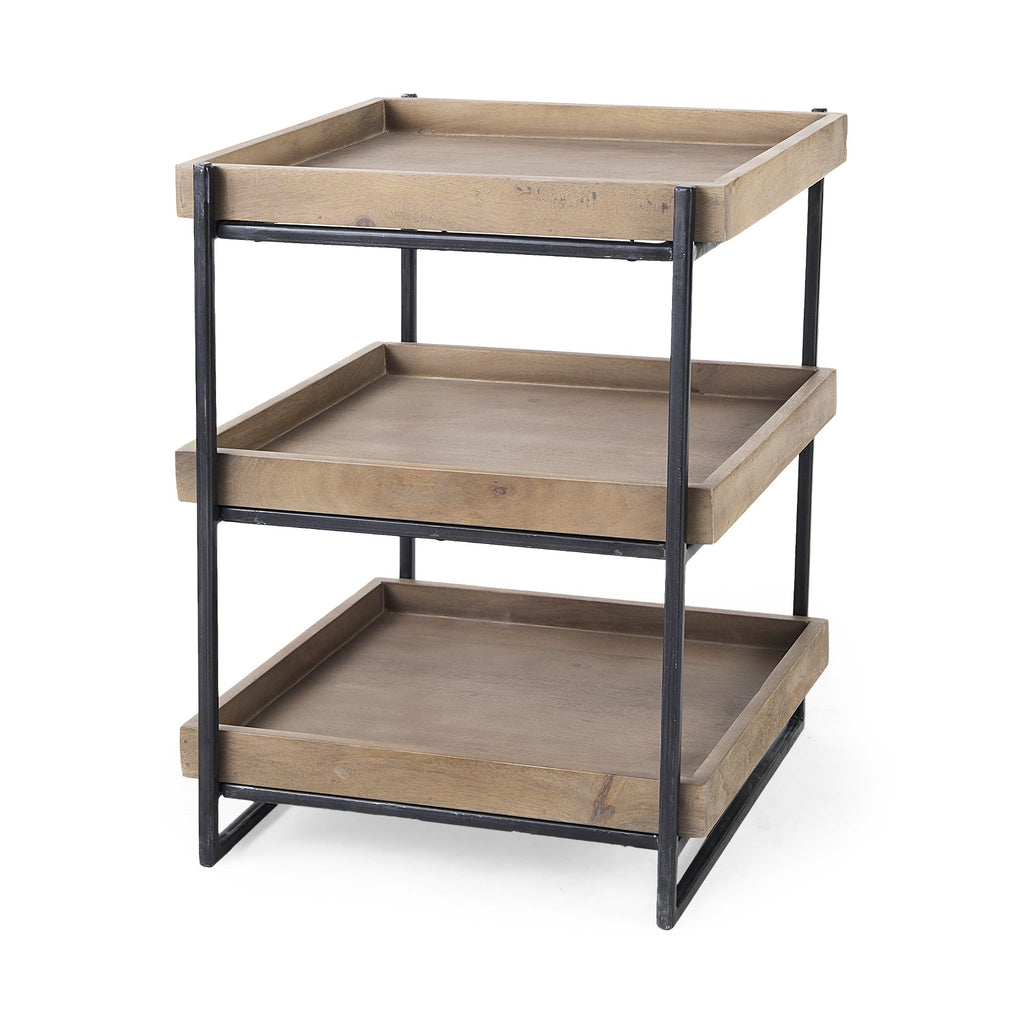 Mercana Trey 20" x 20" x 26" Solid Wood Side Table