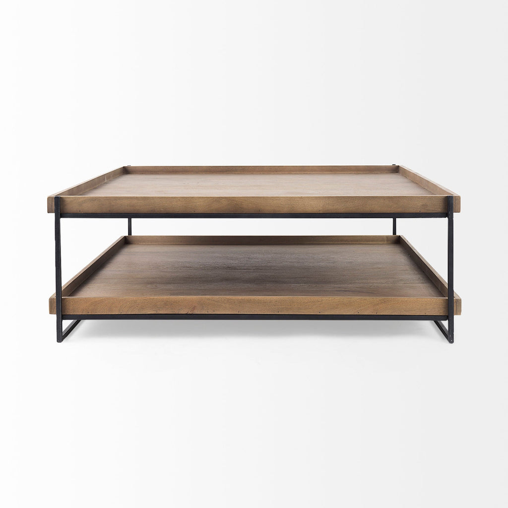 Mercana Trey 48" x 46" x 17" Solid Wood Coffee Table