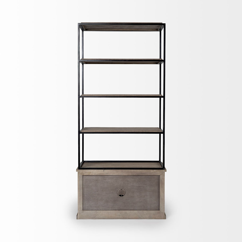 Mercana Braxton 41.5" x 18.5" x 90" Solid Wood Wall Shelf