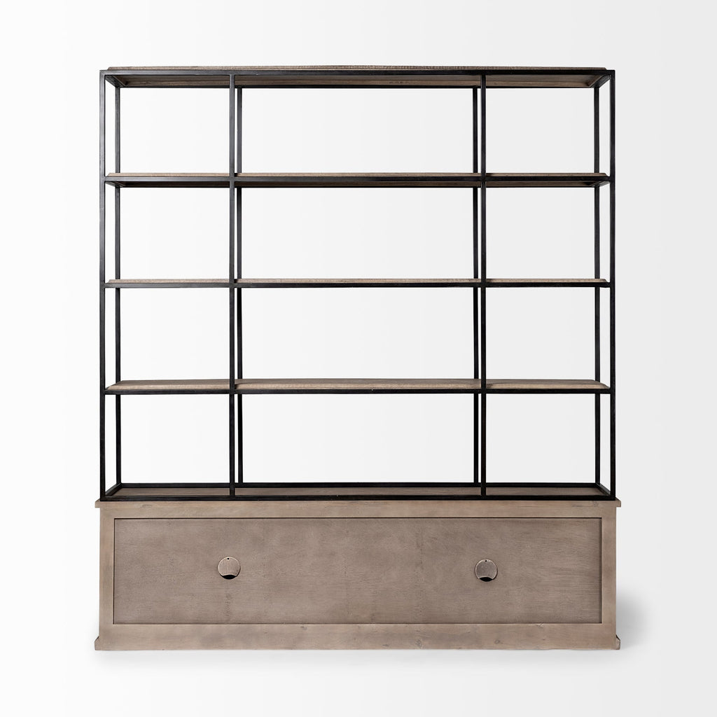 Mercana Braxton 81.5" x 18.5" x 90" Solid Wood Wall Shelf