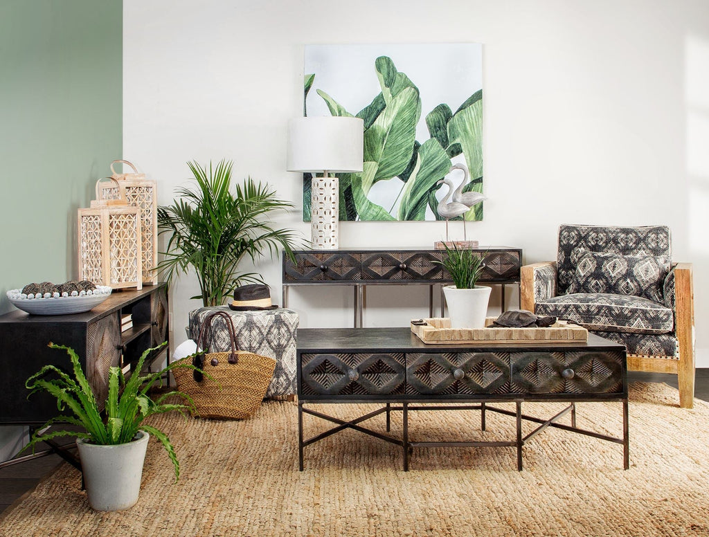 Mercana Hogarth 48" x 26" x 18" Metal Coffee Table