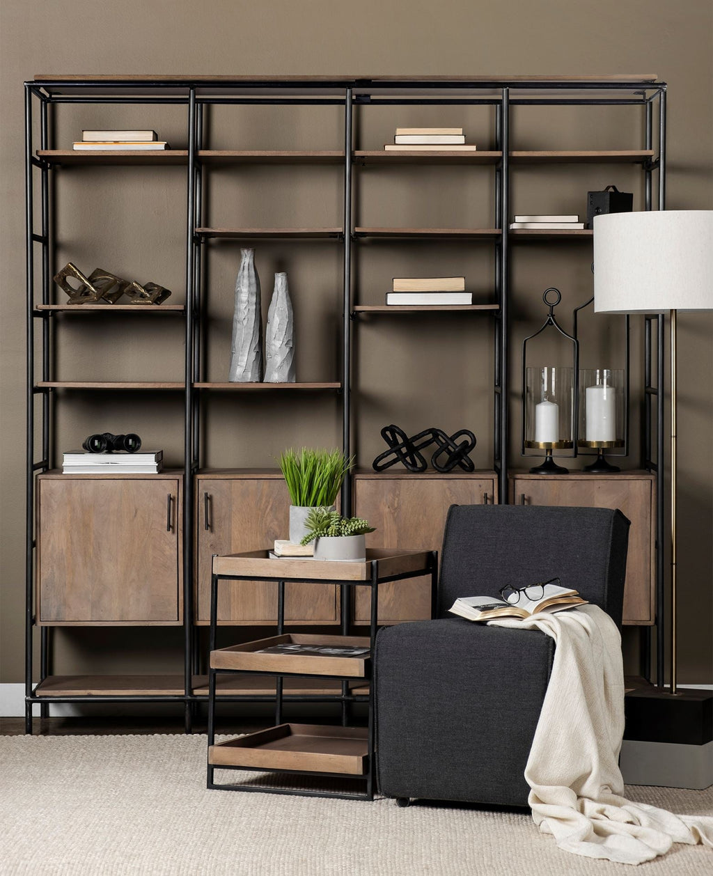 Mercana Darius 82" x 16.5" x 90" Wall Shelf