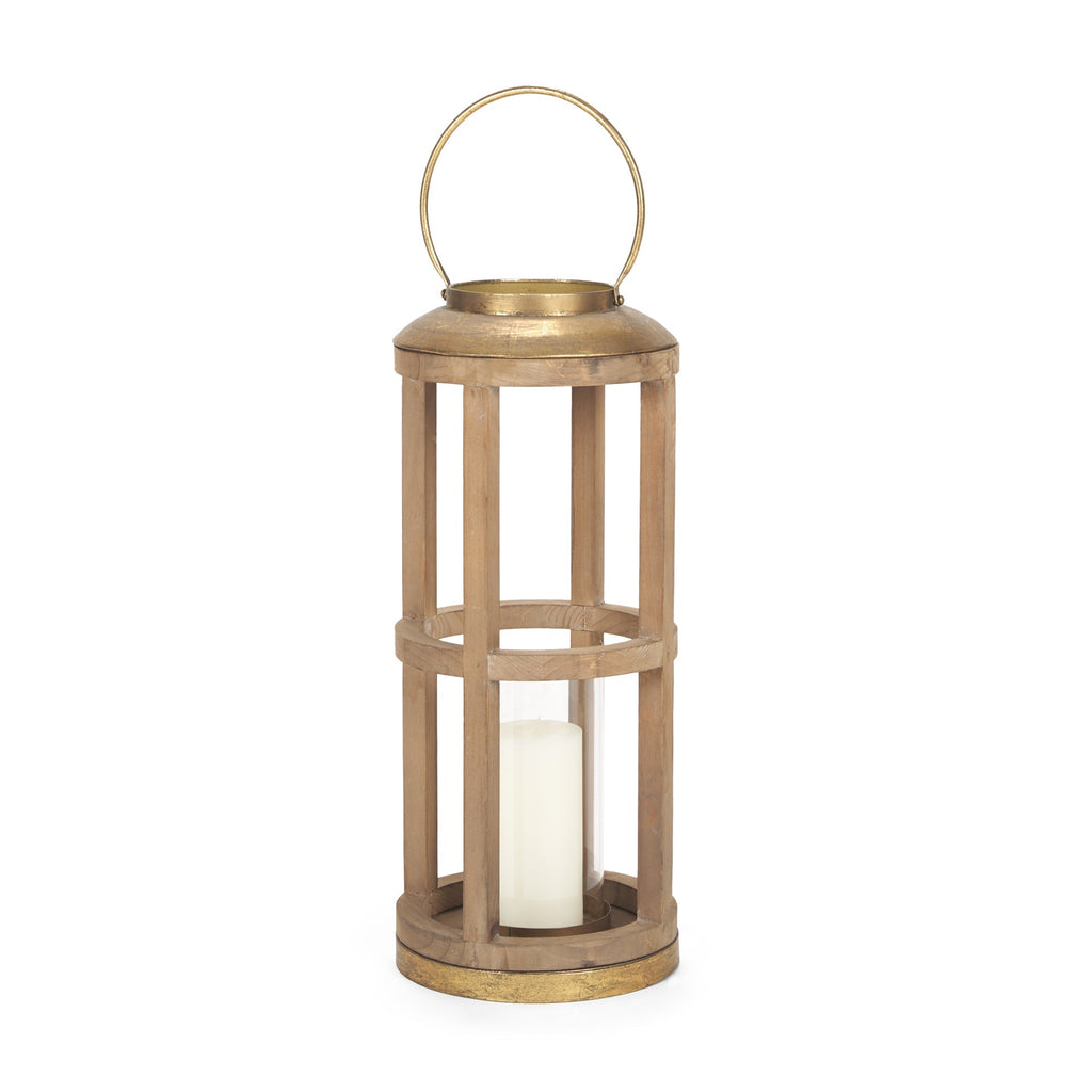 Mercana Andy 8.3" x 8.3" x 25.6" Solid Wood Lantern
