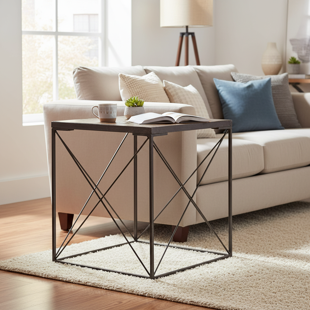 Mercana Trestman 24" x 24" x 22.5" Metal Side Table