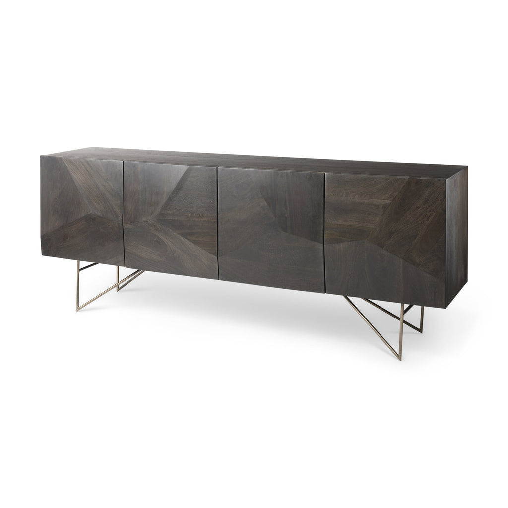 Mercana Darwin 80" x 17.5" x 30" Solid Wood Sideboard