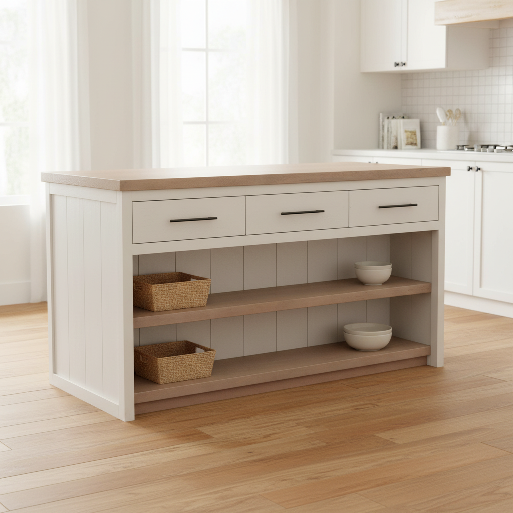 Mercana Fairview 60" x 30" x 34.5" Solid Wood Kitchen Island