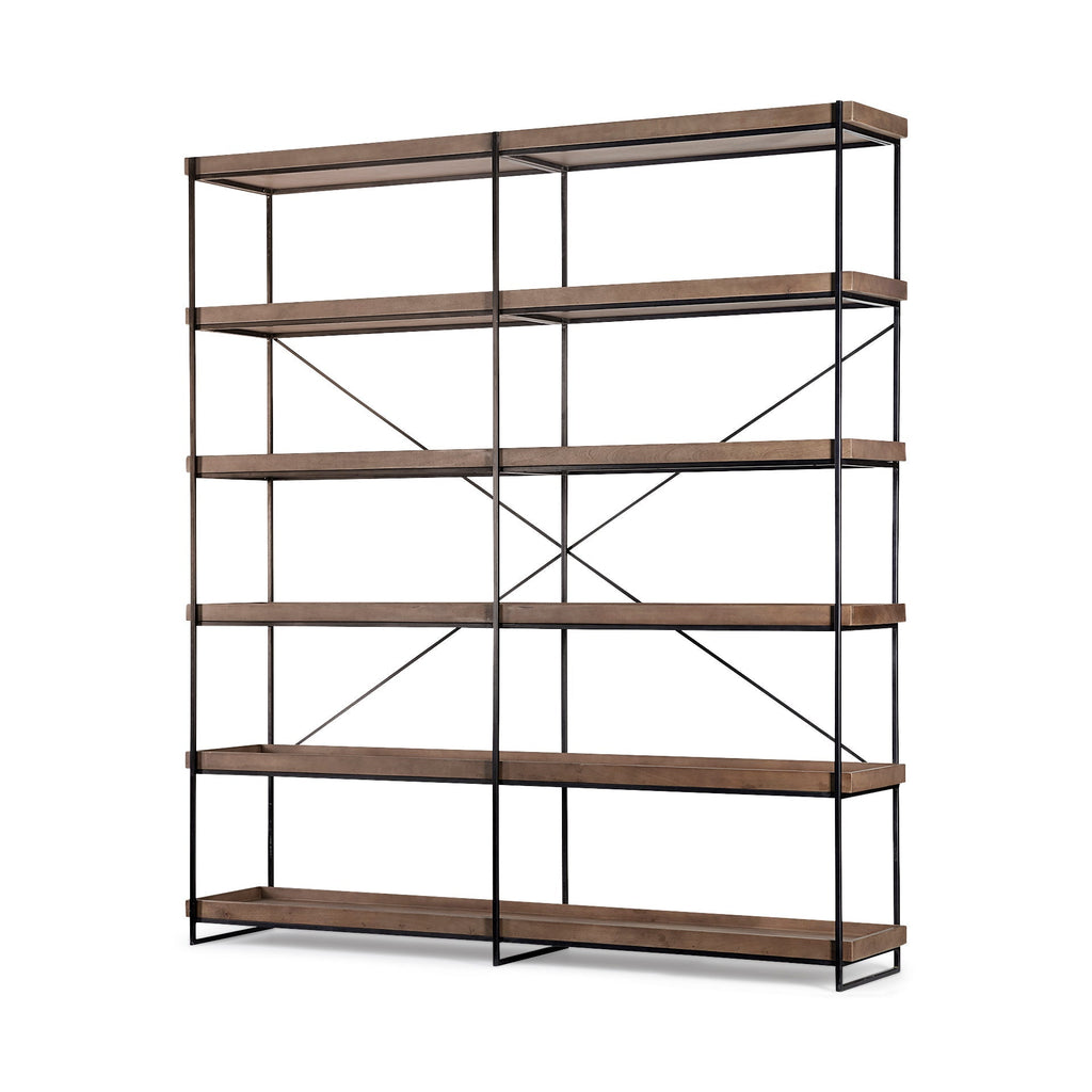 Mercana Trey 80" x 16" x 87.5" Iron Wall Shelf