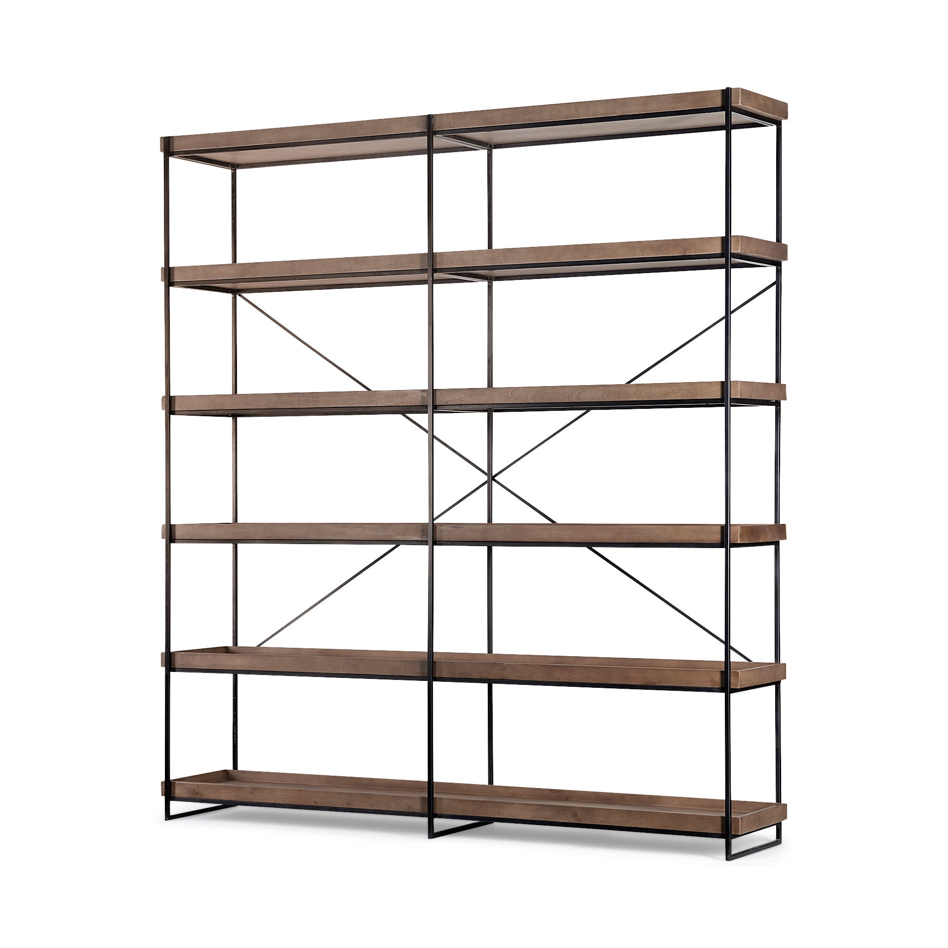 Mercana Trey 80" x 16" x 87.5" Iron Wall Shelf
