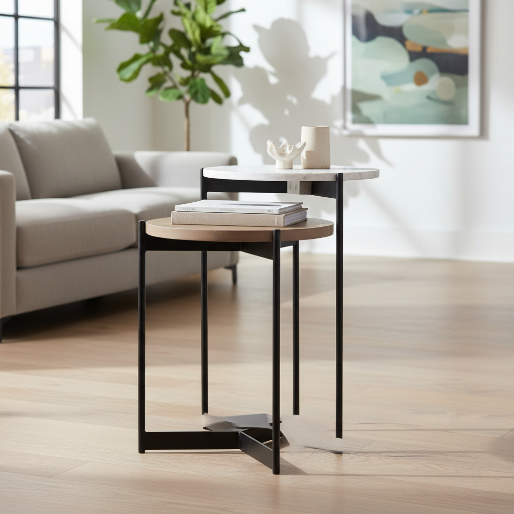 Mercana Larkin 16" x 16" x 24" Metal Side Table