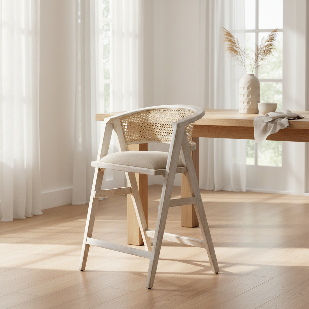 Mercana Tabitha 23.3" x 22" x 36.8" Solid Wood Stool
