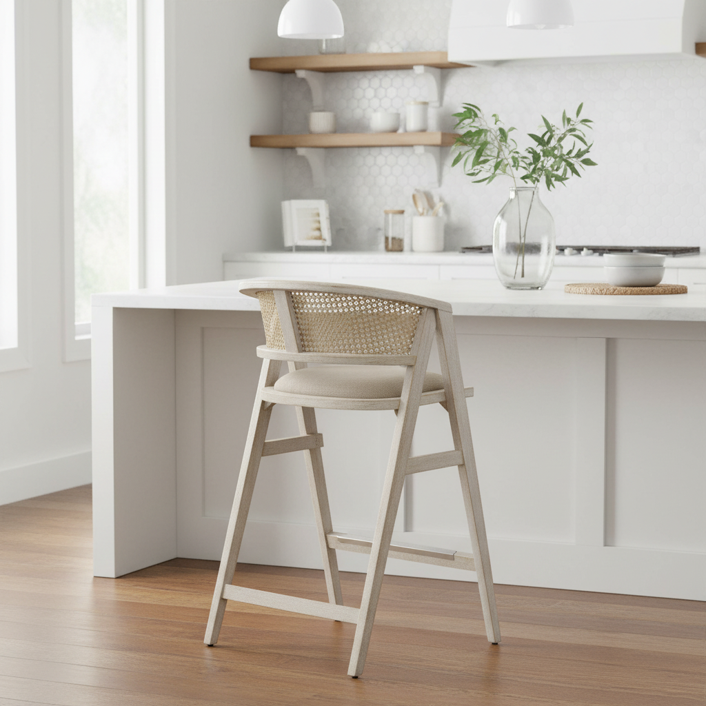 Mercana Tabitha 23.3" x 24" x 40.3" Solid Wood Stool