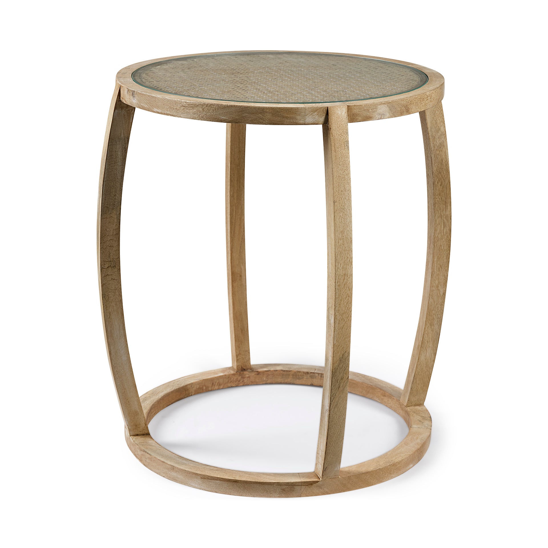 Mercana Hubbard 22" x 22" x 26.2" Glass Side Table