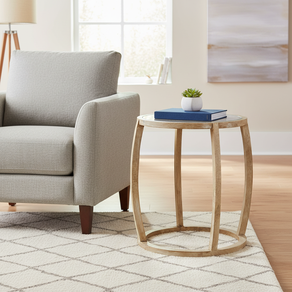 Mercana Hubbard 22" x 22" x 26.2" Glass Side Table