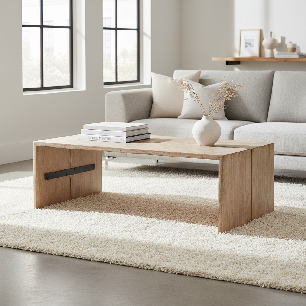 Mercana San 48" x 30.5" x 16" Solid Wood Coffee Table