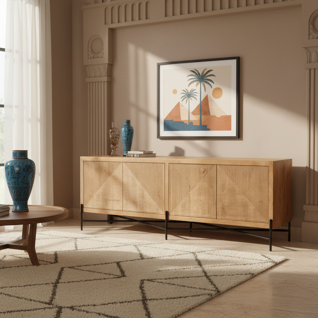 Mercana Cairo 78" x 19.5" x 28" Solid Wood Sideboard
