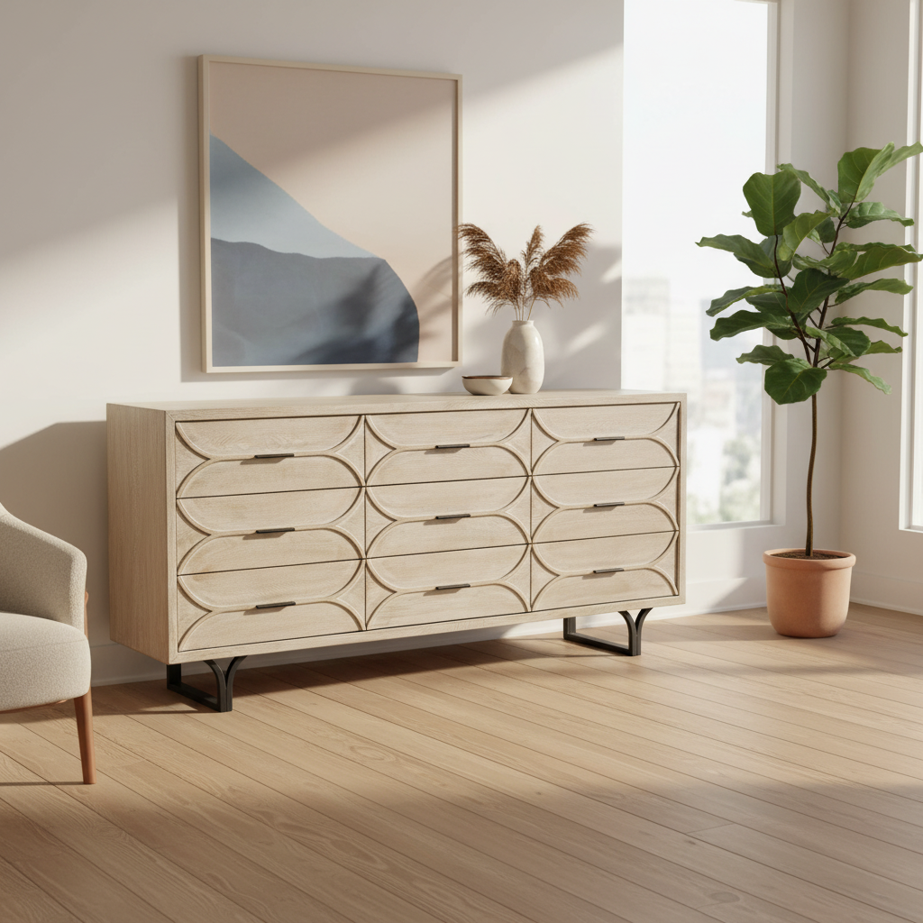 Mercana Giselle 70.1" x 15.9" x 31.9" Solid + Manufactured Wood Sideboard