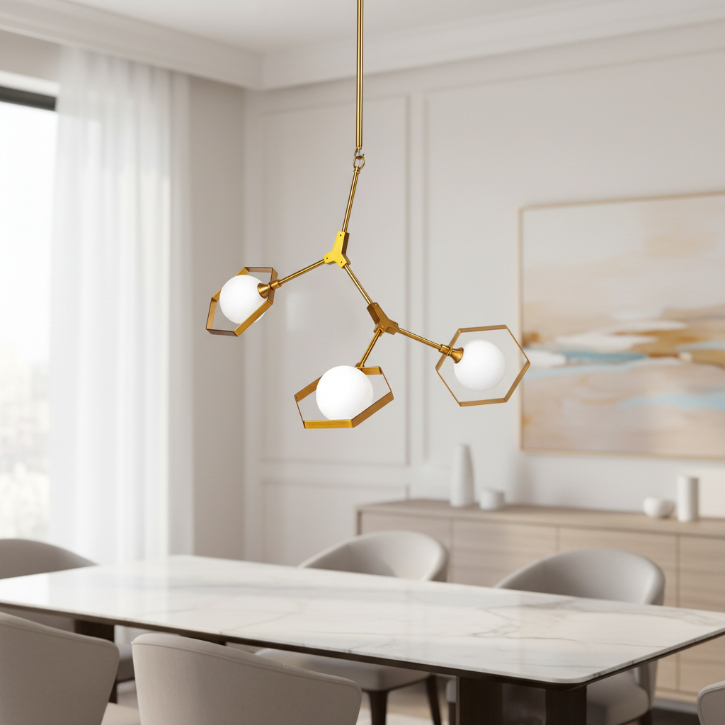Mercana Desousa 33.9" x 8.8" x 28" Glass,Metal Chandelier