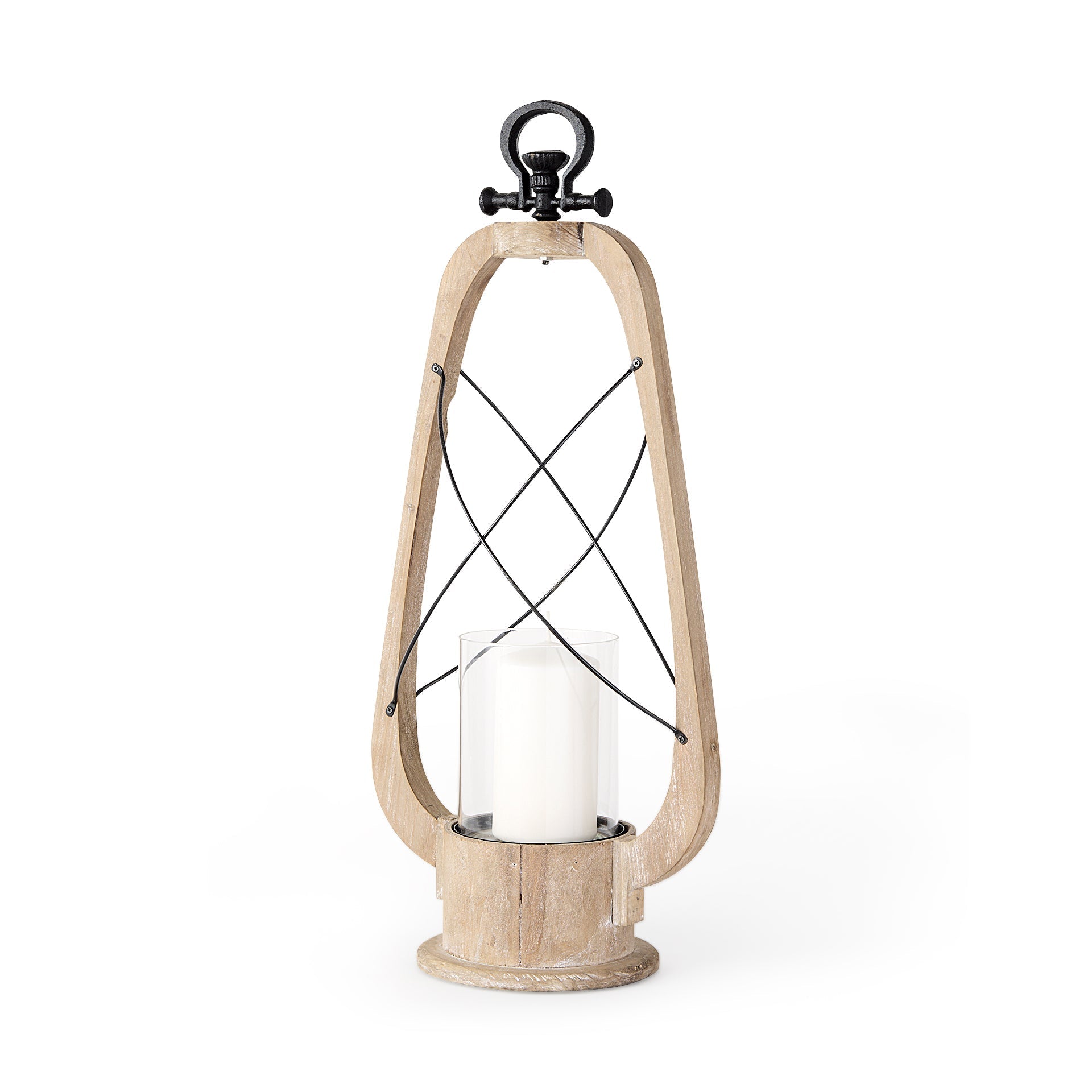 Mercana Zain 11.4" x 5.9" x 25" Glass Lantern