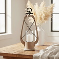 Mercana Zain 10" x 5.7" x 21.3" Solid Wood Lantern