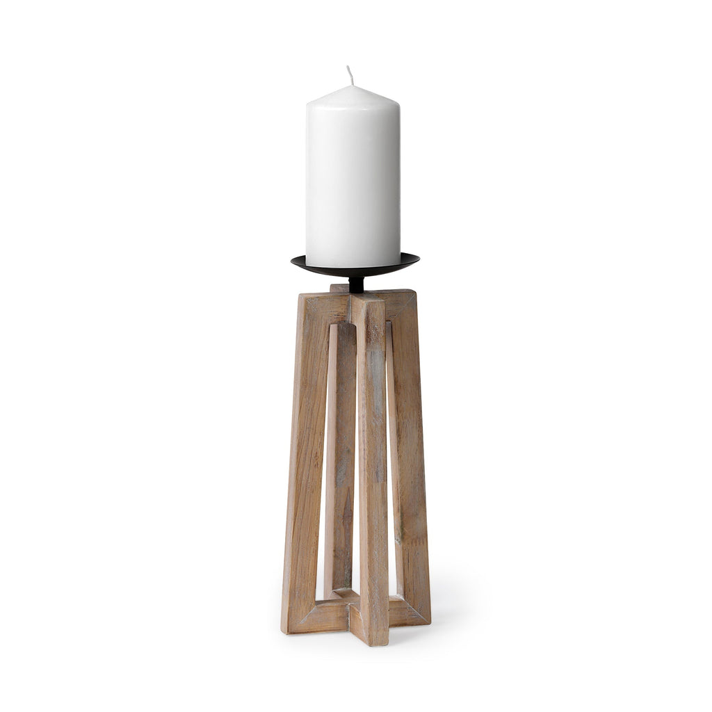 Mercana Astra 4.9" x 4.9" x 12.4" Solid Wood Candle Holder
