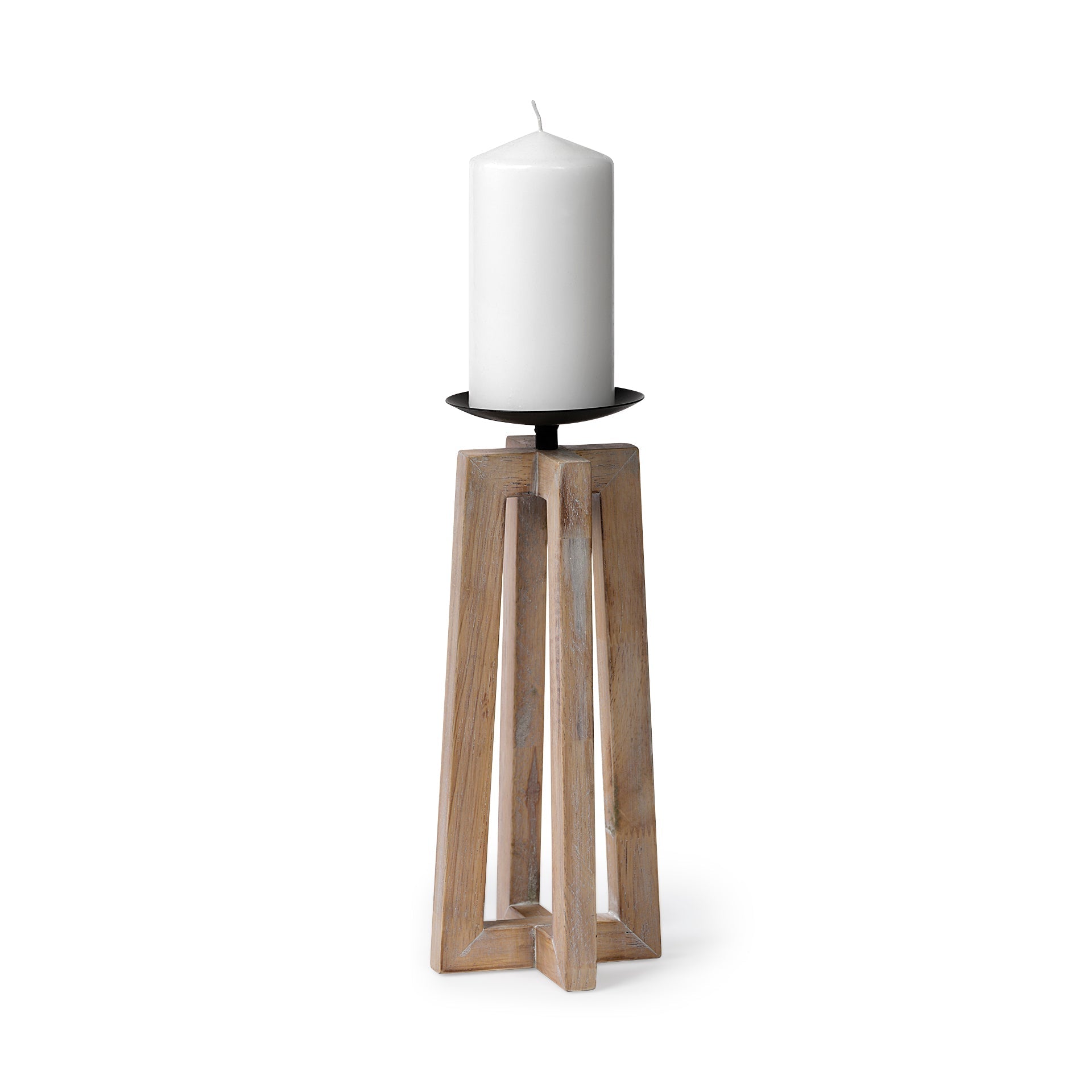 Mercana Astra 4.9" x 4.9" x 12.4" Solid Wood Candle Holder