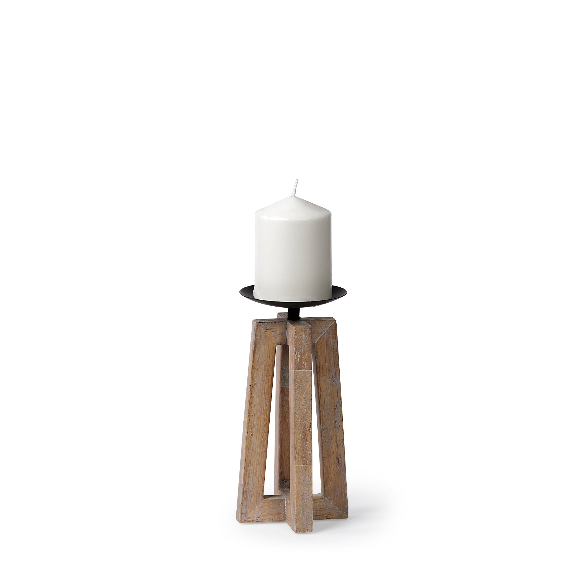 Mercana Astra 4.3" x 4.3" x 9.1" Solid Wood Candle Holder