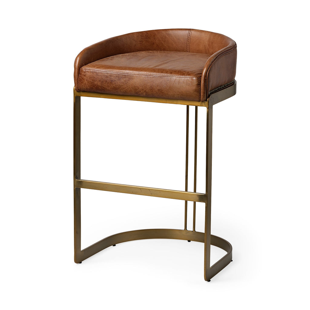 Mercana Hollyfield 20.5" x 19.7" x 32.7" Leather Stool