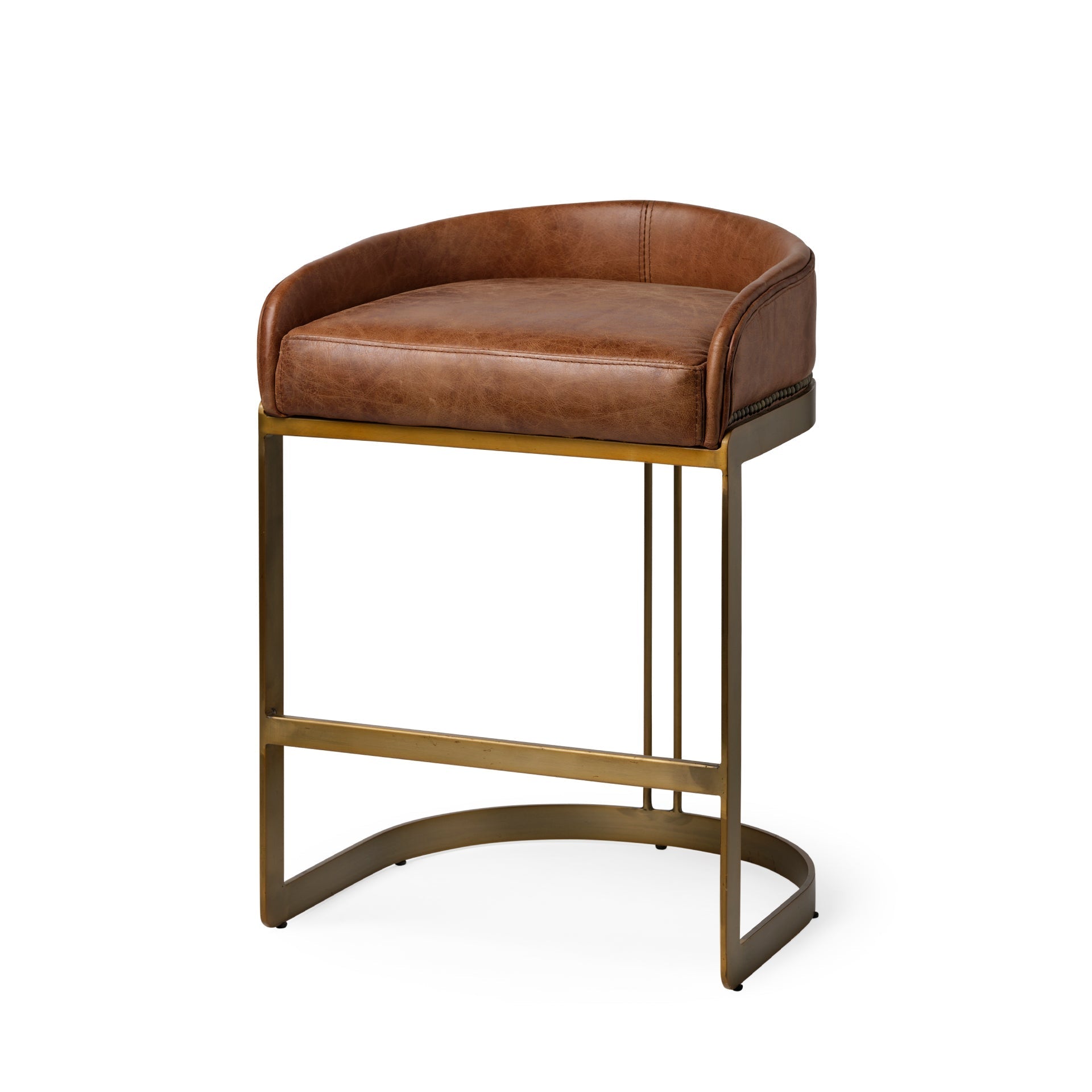 Mercana Hollyfield 20.5" x 19.7" x 28.7" Leather Stool
