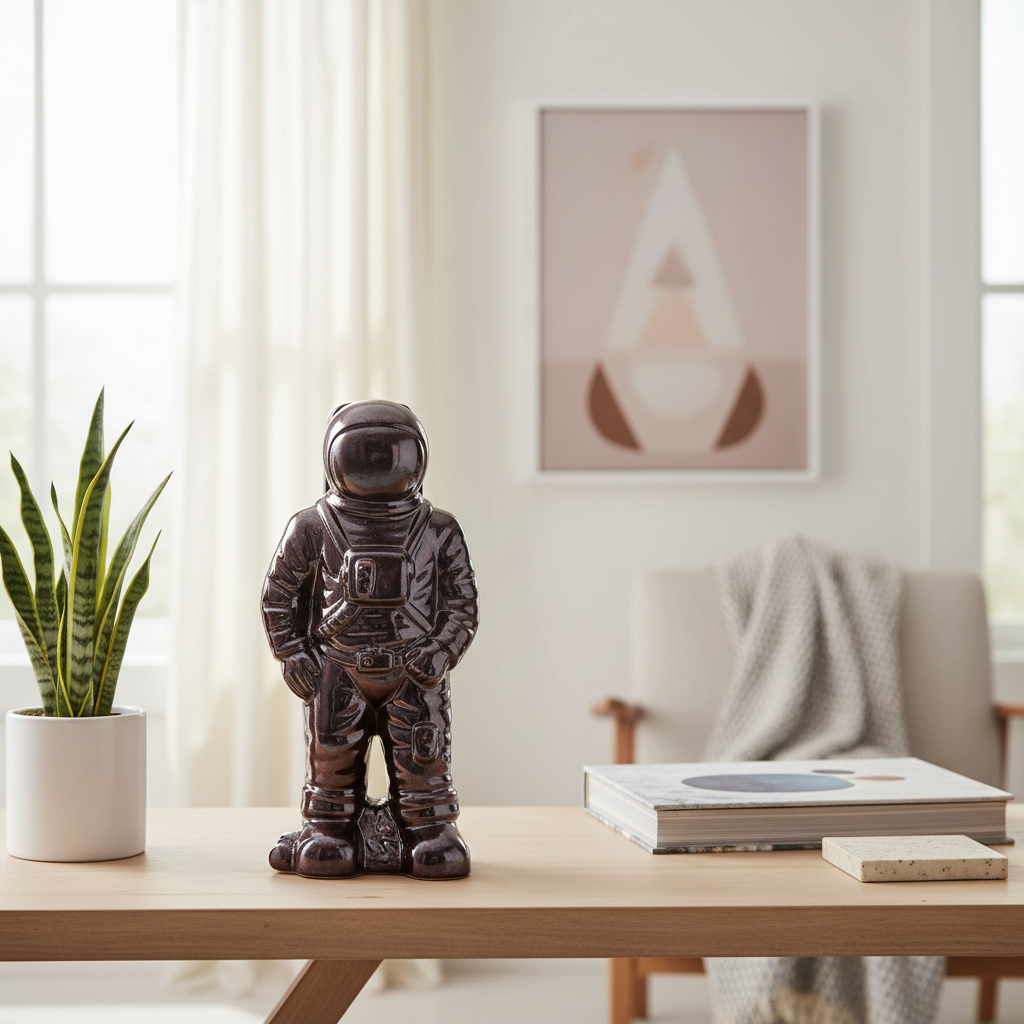 Mercana Robot 3.9" x 3.5" x 10" Ceramic Decorative Object