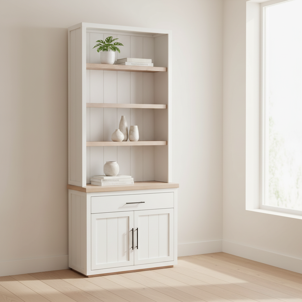 Mercana Fairview 39" x 17" x 90" Solid Wood Wall Shelf