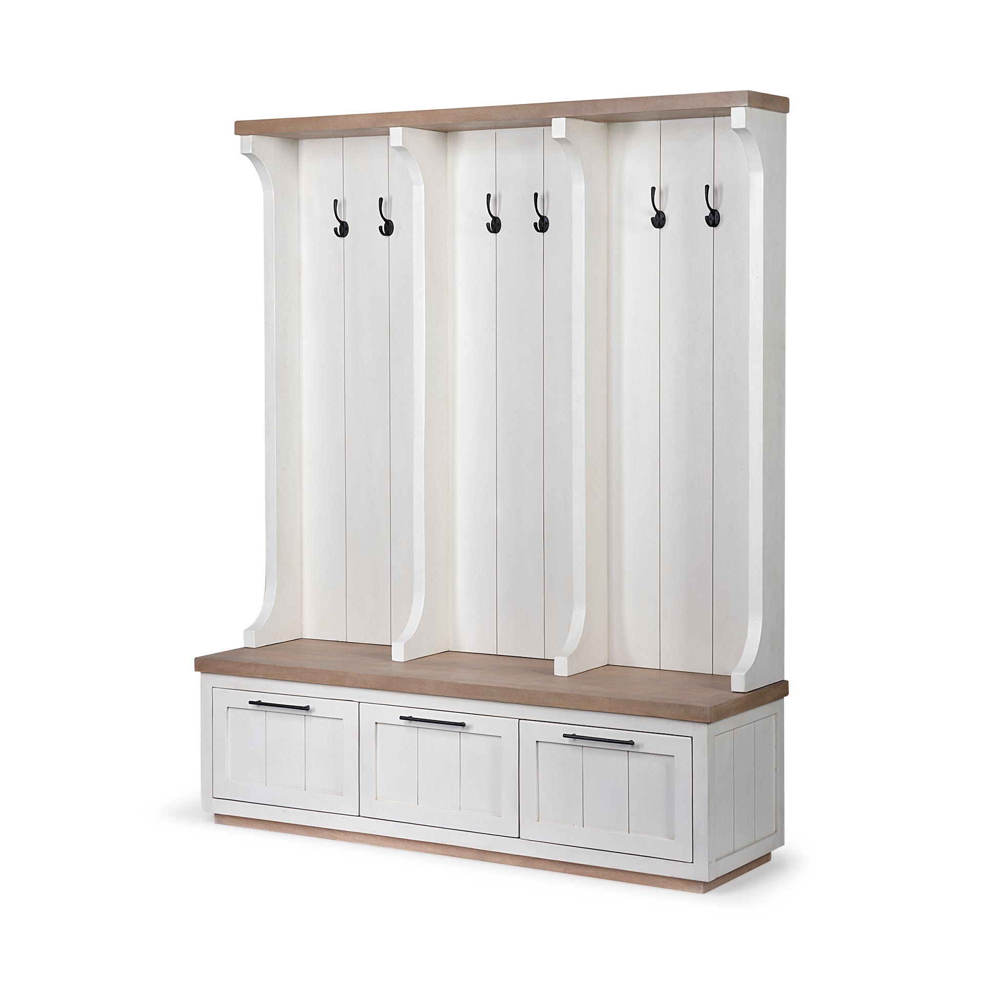 Mercana Fairview 61" x 18" x 76" Solid Wood Hall Tree
