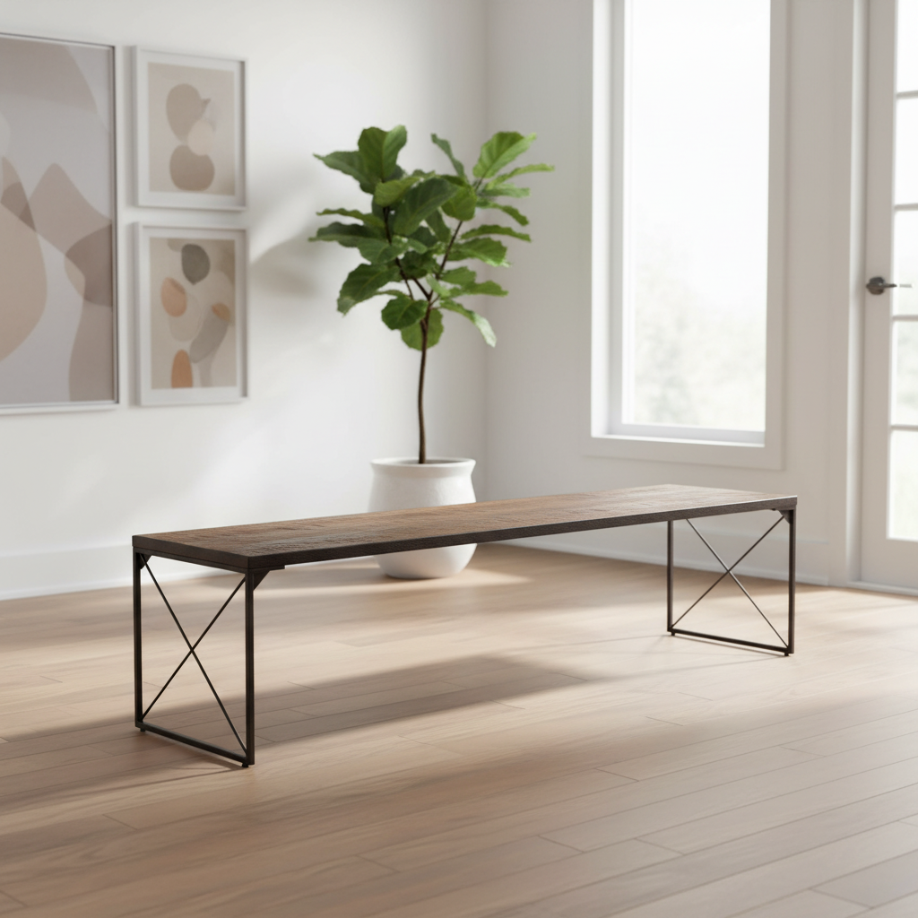 Mercana Trestman 66" x 17.8" x 16.8" Solid Wood Bench