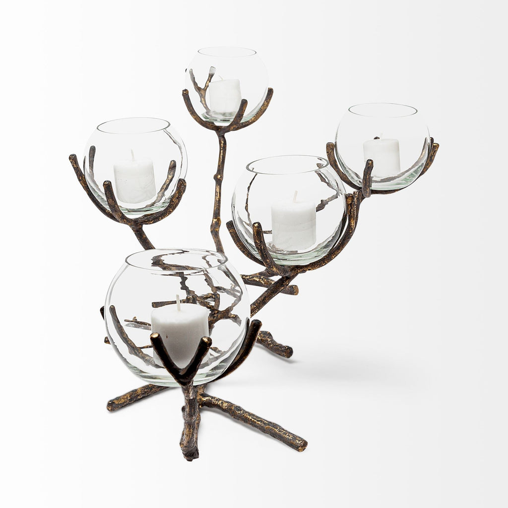 Mercana Vine 30" x 12" x 9" Metal Candle Holder