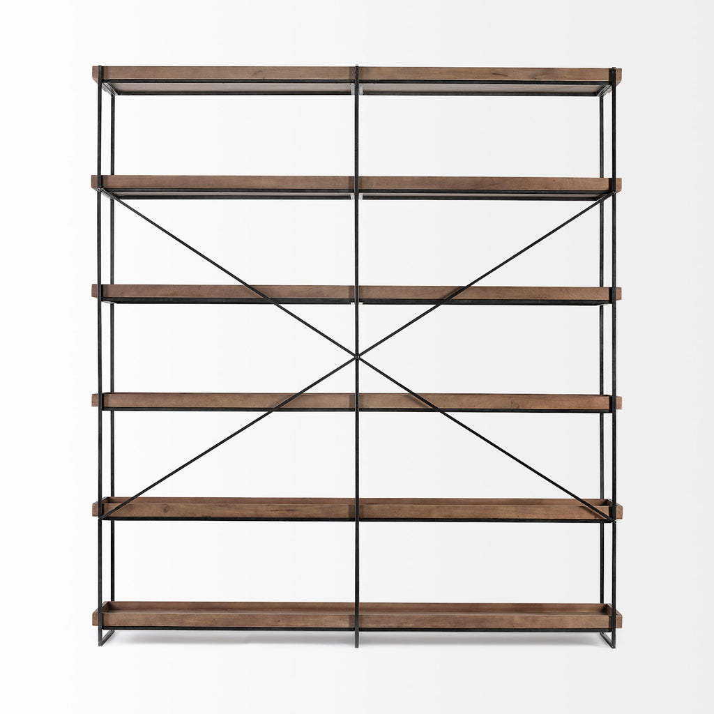 Mercana Trey 80" x 16" x 87.5" Iron Wall Shelf