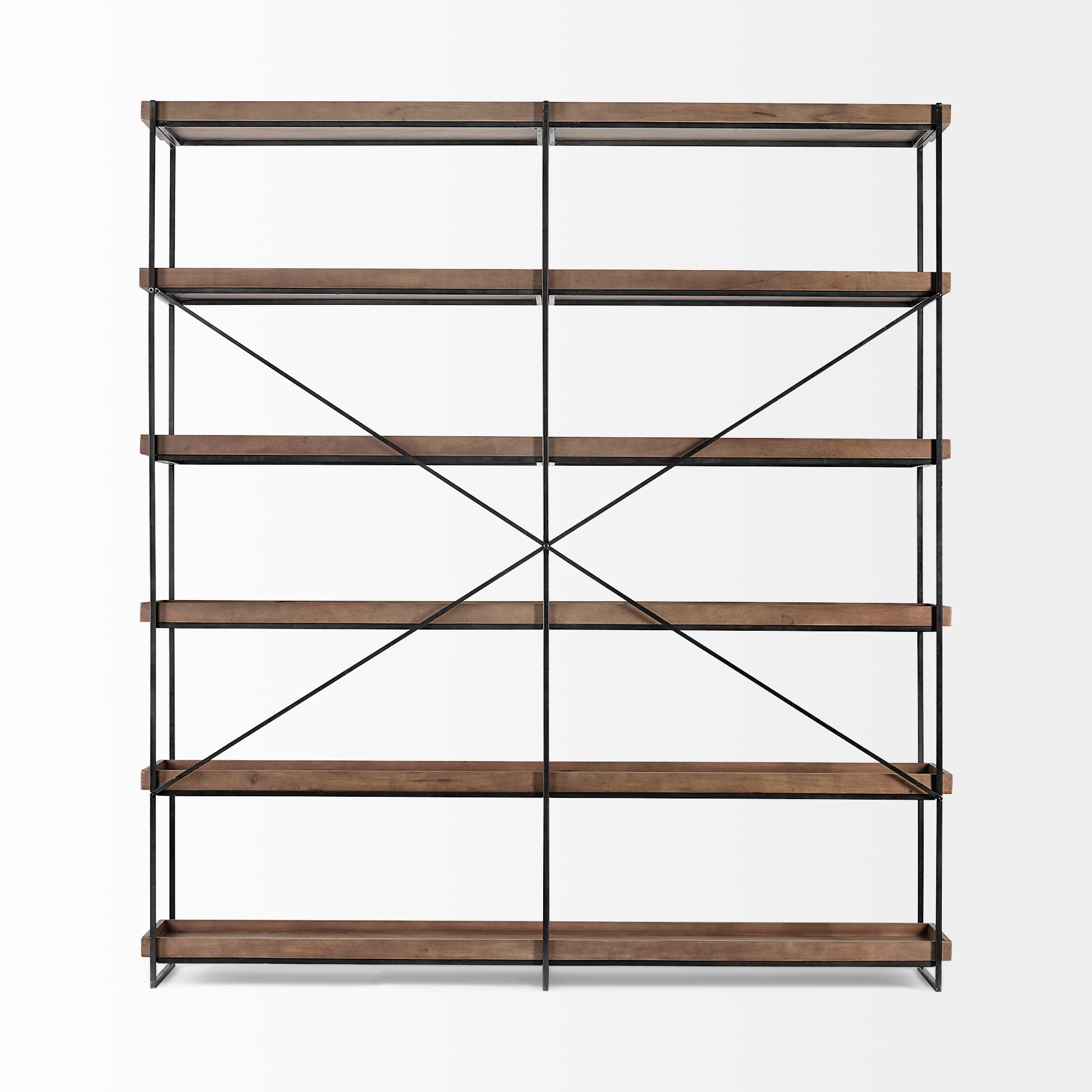 Mercana Trey 80" x 16" x 87.5" Iron Wall Shelf