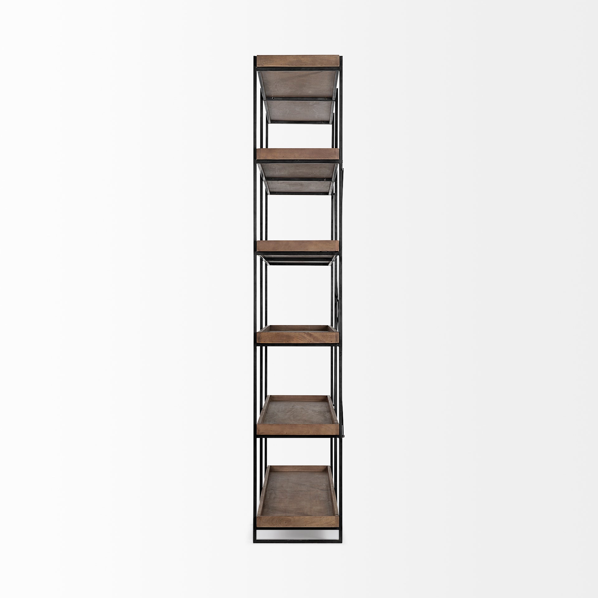 Mercana Trey 80" x 16" x 87.5" Iron Wall Shelf