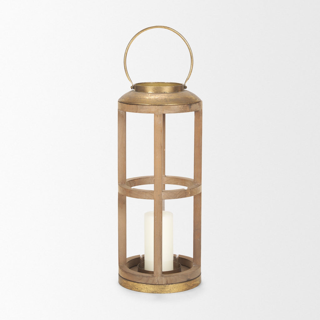 Mercana Andy 8.3" x 8.3" x 25.6" Solid Wood Lantern