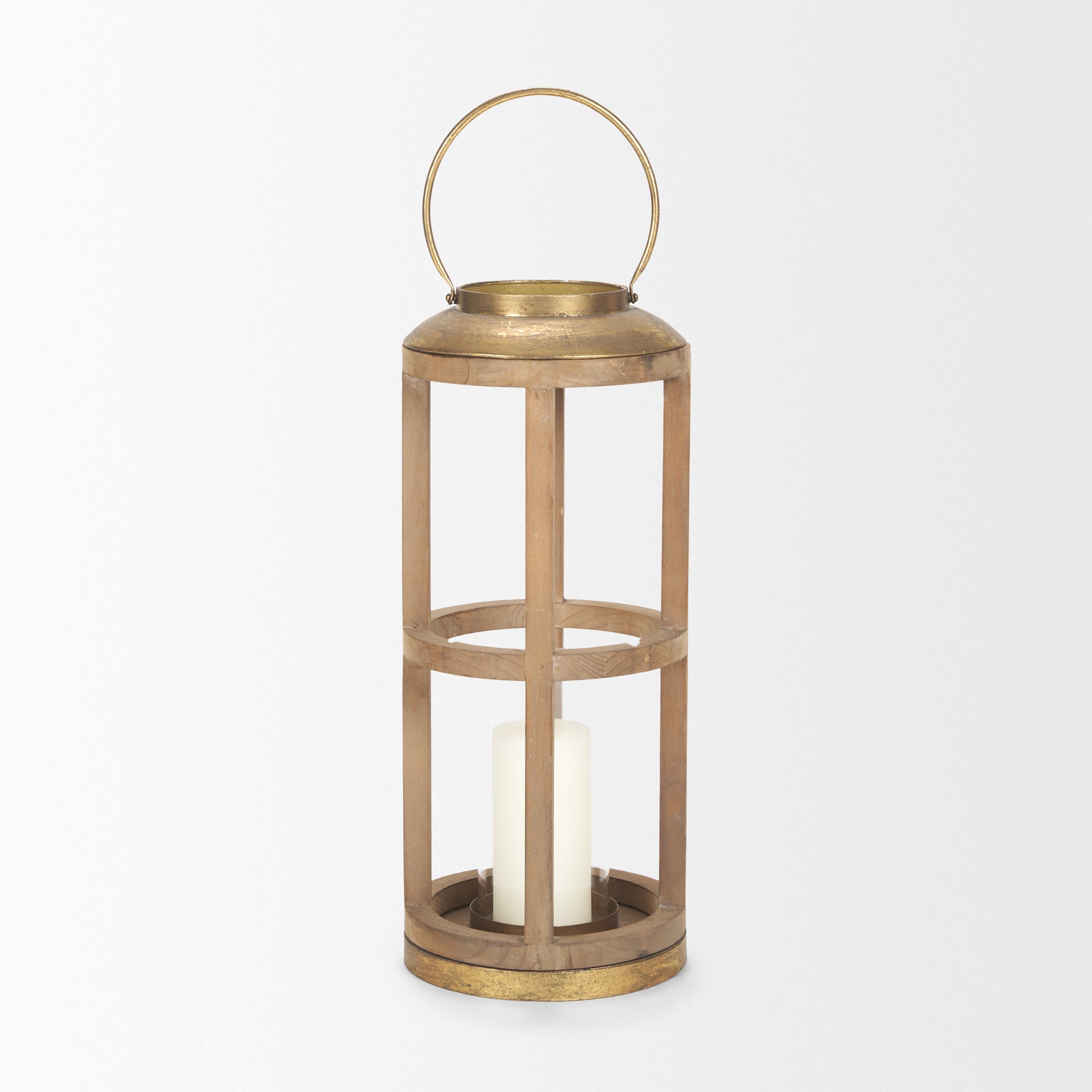 Mercana Andy 8.3" x 8.3" x 25.6" Solid Wood Lantern