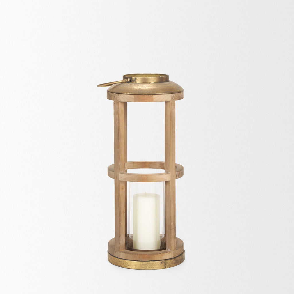 Mercana Andy 8.3" x 8.3" x 25.6" Solid Wood Lantern