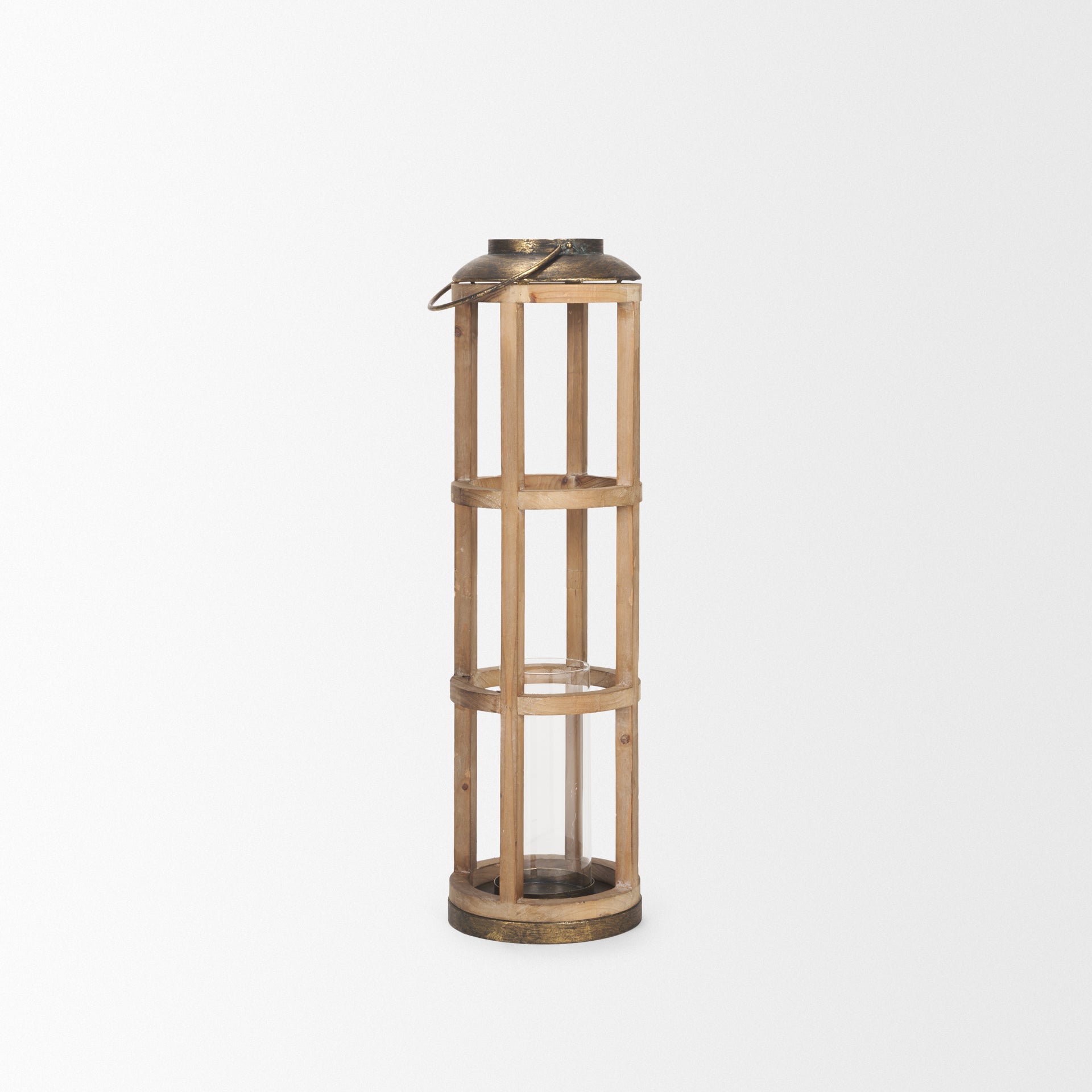 Mercana Andy 8.3" x 8.3" x 34.8" Solid Wood Lantern