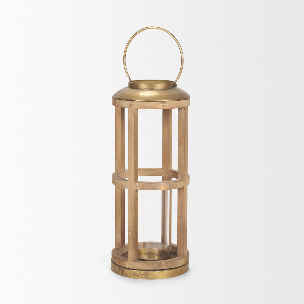 Mercana Andy 8.3" x 8.3" x 25.6" Solid Wood Lantern