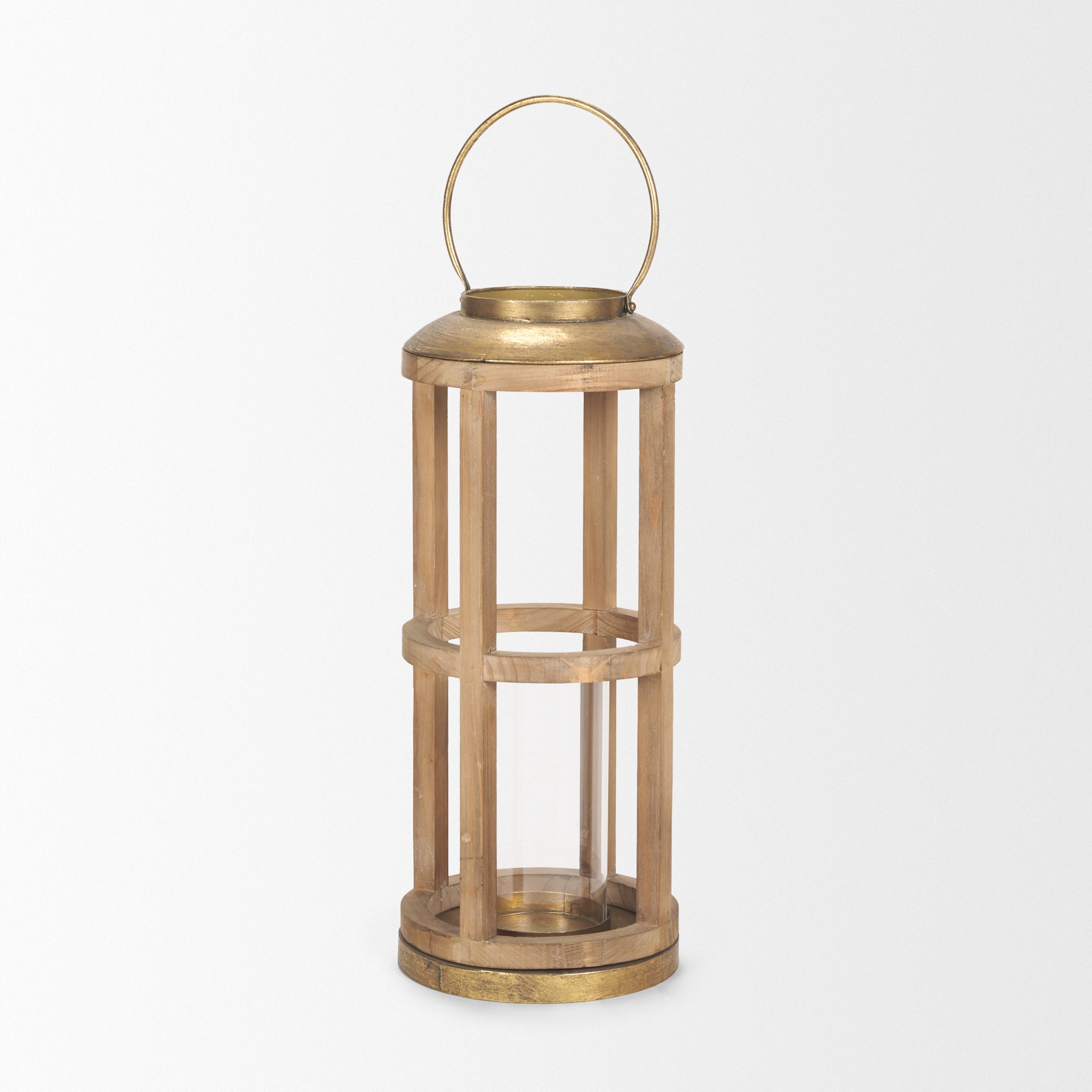 Mercana Andy 8.3" x 8.3" x 25.6" Solid Wood Lantern