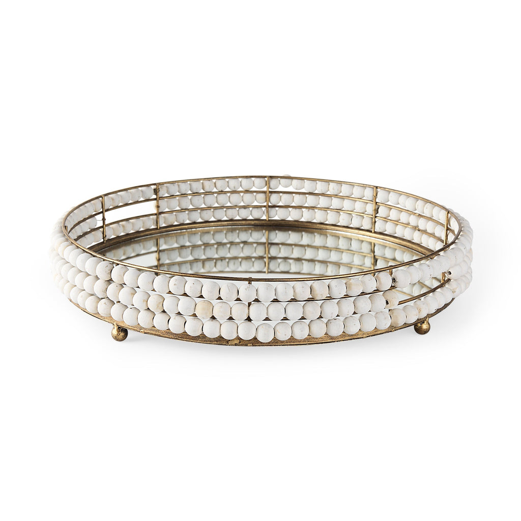 Mercana Decatur 21.3" x 21.3" x 3.9" Glass,Metal Tray