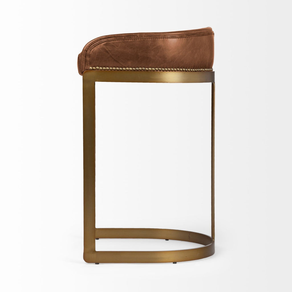 Mercana Hollyfield 20.5" x 19.7" x 32.7" Leather Stool