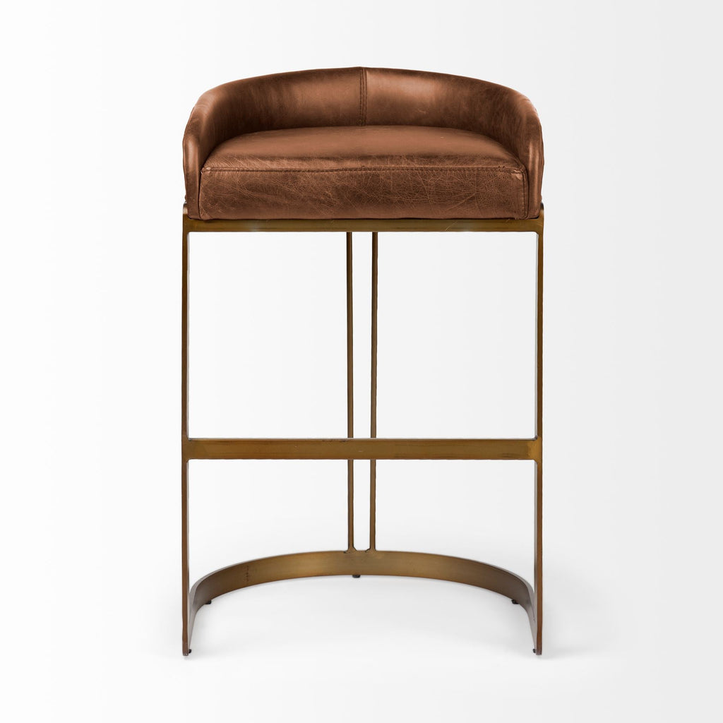 Mercana Hollyfield 20.5" x 19.7" x 32.7" Leather Stool