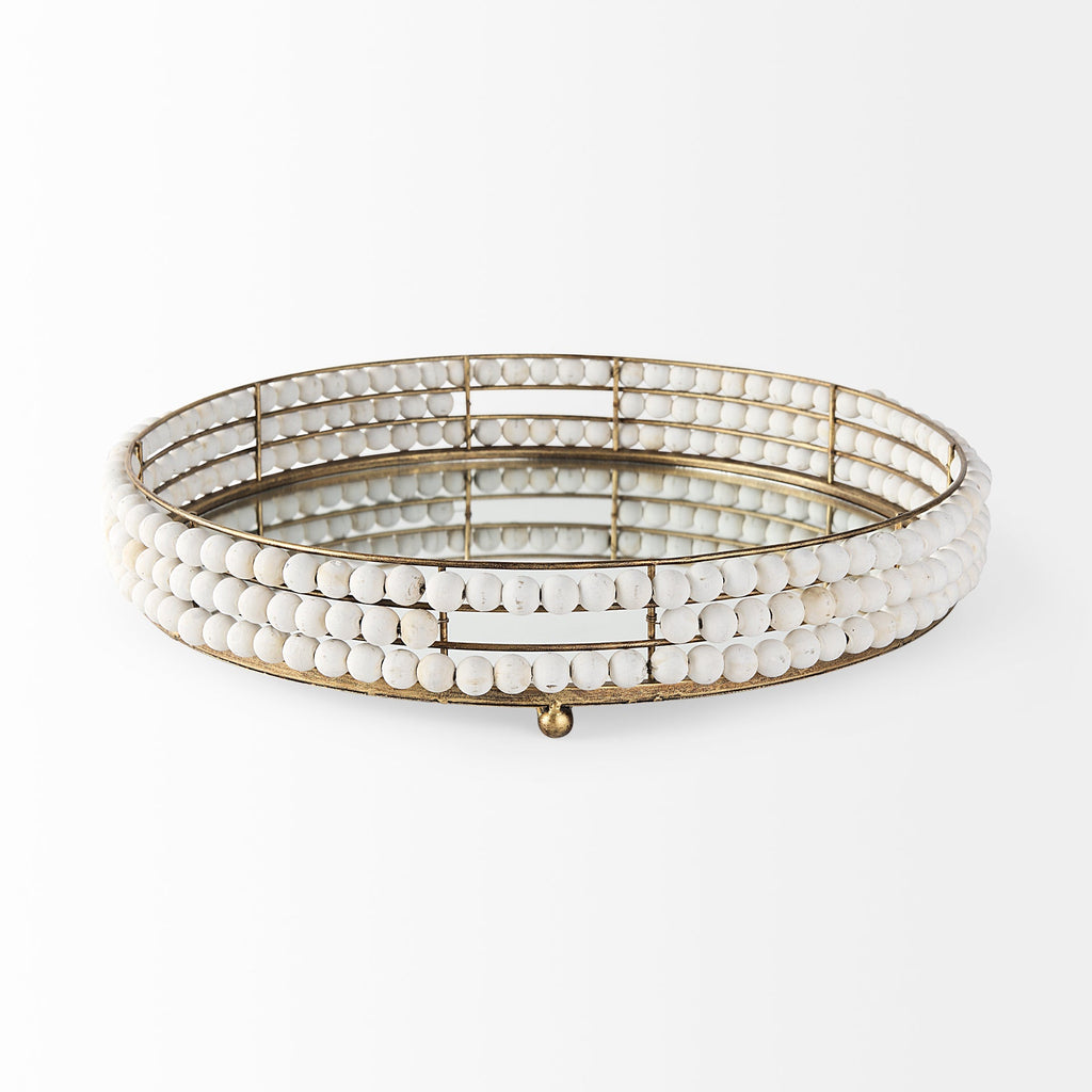 Mercana Decatur 21.3" x 21.3" x 3.9" Glass,Metal Tray