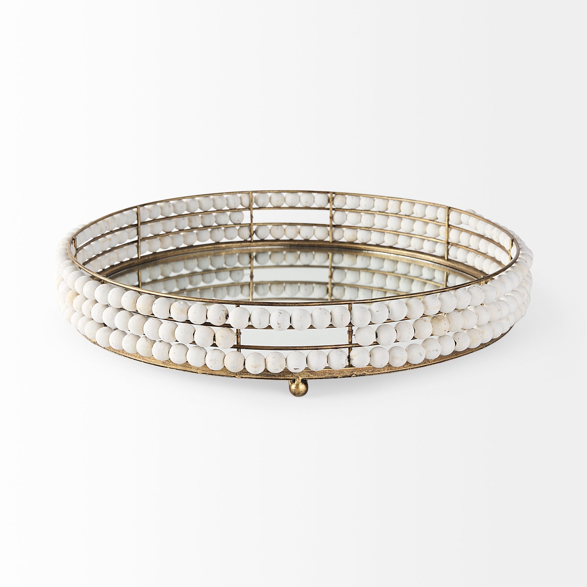 Mercana Decatur 21.3" x 21.3" x 3.9" Glass,Metal Tray