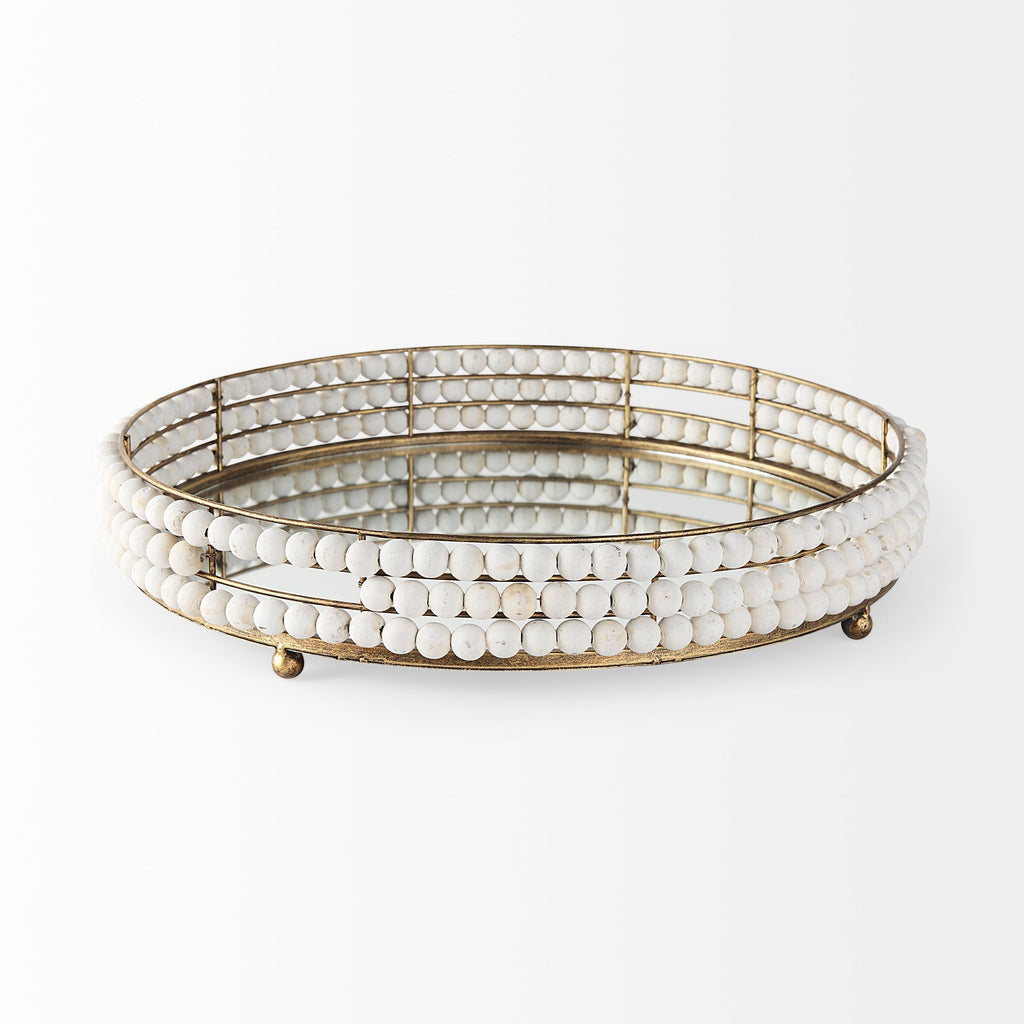 Mercana Decatur 21.3" x 21.3" x 3.9" Glass,Metal Tray