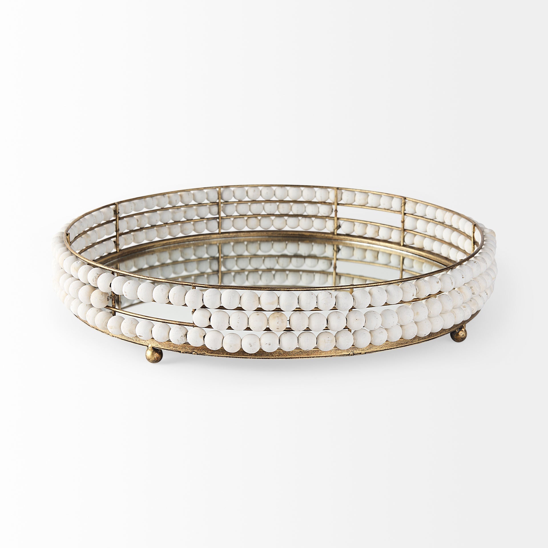 Mercana Decatur 21.3" x 21.3" x 3.9" Glass,Metal Tray
